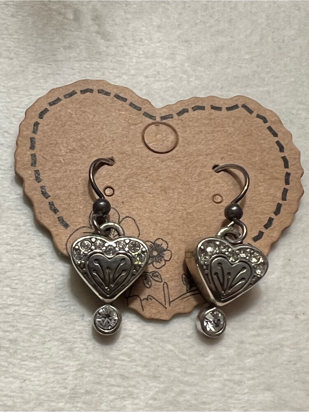 Brighton Silver Heart Dangle Earrings
